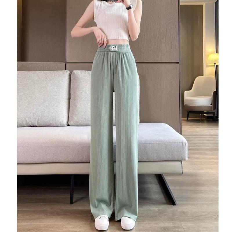 Hose mit hohem Bund und weitem Bein Damen Sommer Lässig Locker Leichte Bequeme