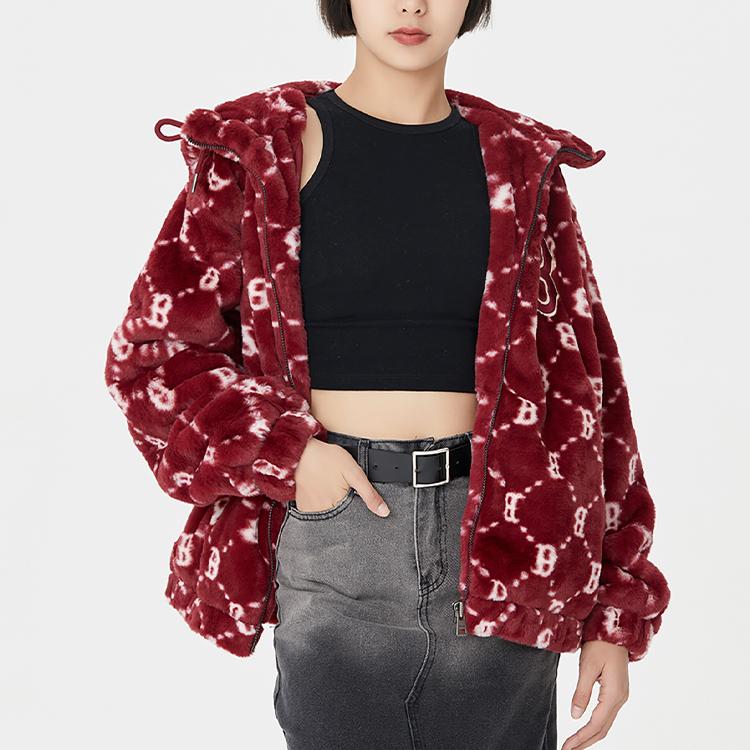 New MLB Velvet Jackets Unisex Burgundy 3AFDM0226-43WIS