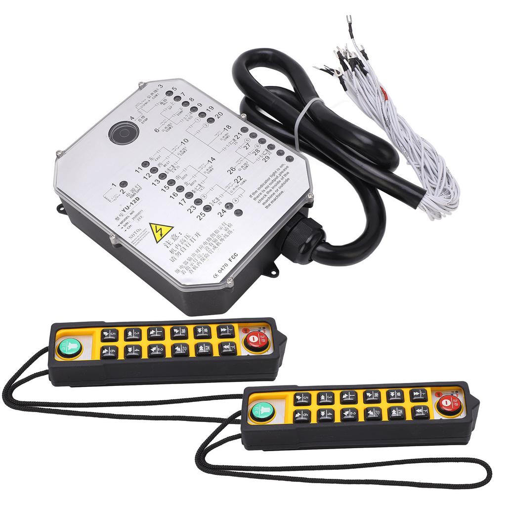 Double Handle Electric Crane Remote Controller Waterproof Industrial Transmitter Receiver AC220V