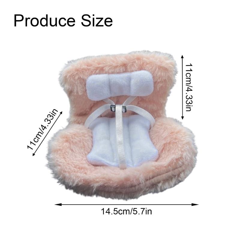 Plush Car Seat With Soft Cushion For Figure Dolls Adjustable Safety Strap Air Vent Clip Decors Collectible Accessory