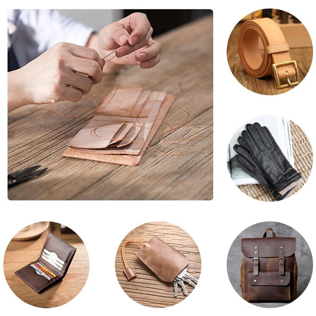 31Pcs Leather Sewing Tools DIY Leather Craft Hand Stitching Kit with Groover Awl Waxed Thimble