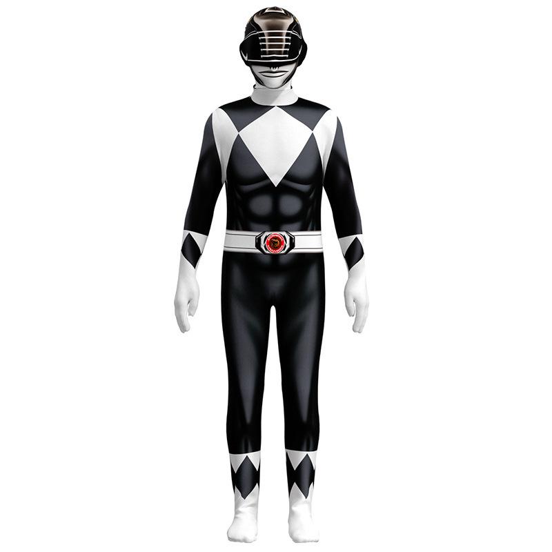 Dinosaur Super Sentai T-Rex and White Tiger Cosplay Bodysuit - Red/Blue Costume