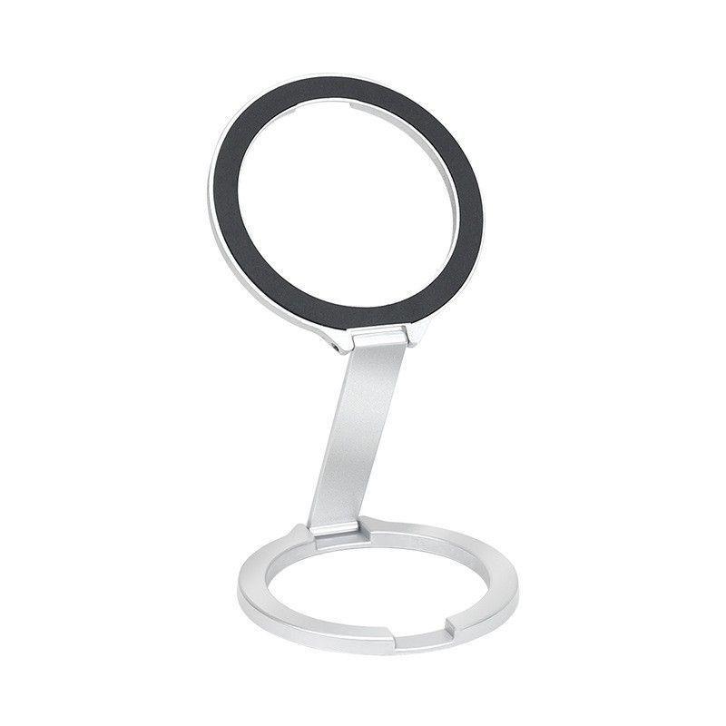Dual-Sided Magnetic Phone Holder - Multifunctional and Portable for Desk and Gym Use Double-sided Magnetic Holder серебряный