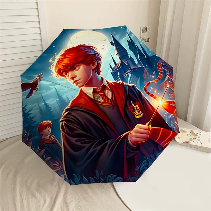 

1PC Hogwarts Ron Weasley Umbrella-8-Rib Reinforced, Automatic Open, Lightweight & Durable, Cute Fashion Accessory for Outdoor, D2687