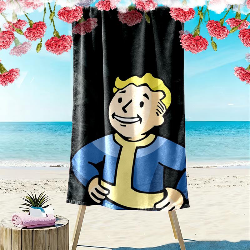 Cartoon Fallout 2D Flat Print Beach Towel, Large Soft Quick Dry Towel for Beach Camping SwimmingXSTJ0915065