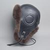 New Men's 100% Natural Rex Rabbit Fur Bomber Hats Winter Russian Man Warm Real Sheepskin Leather Hat Male Real Fur Caps