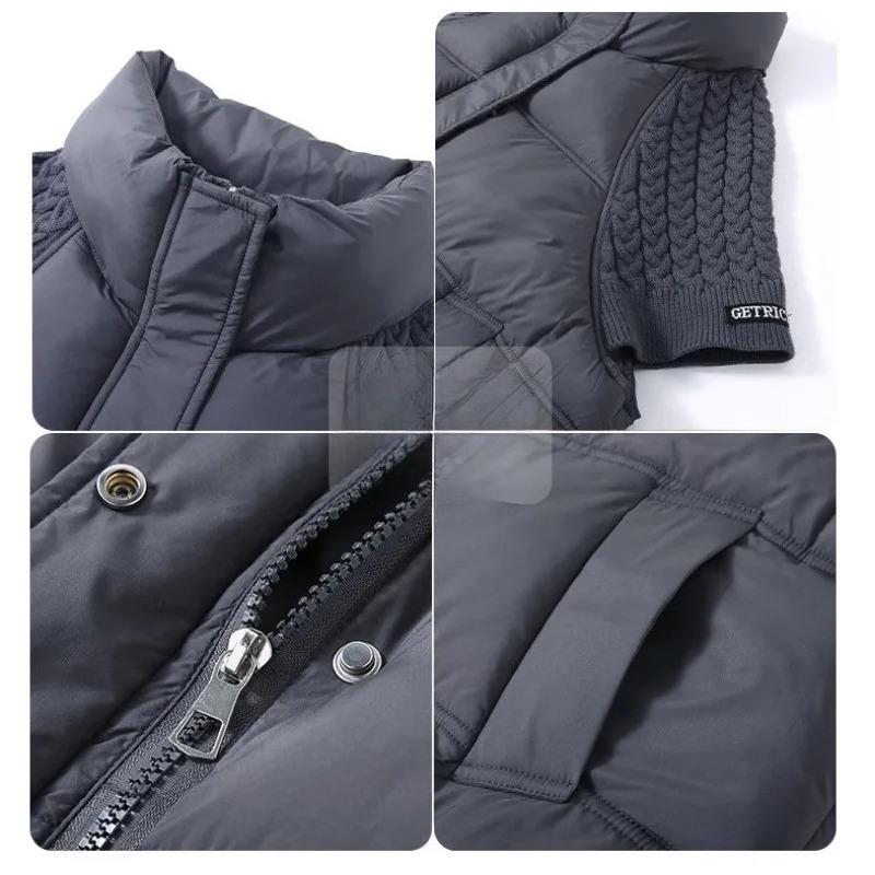 Fashion Knitted Stitching Stand-up Collar Vest Women Autumn Winter Short Warm Loose Sleeveless Ladies Waistcoat Coat