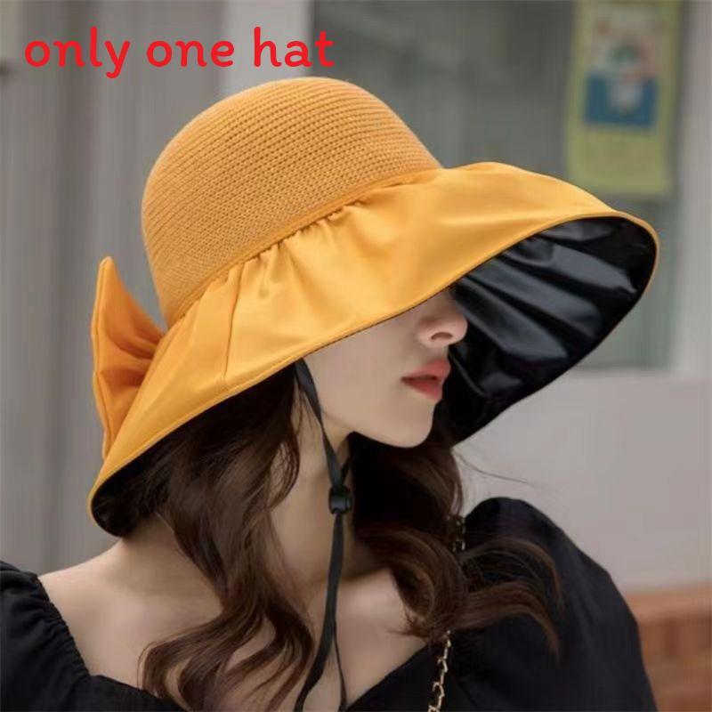 

Женская летняя хлопковая шляпа от солнца со съемным бантом и широкими полями для путешествий и активного отдыха жёлтый
