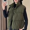 Fashion Winter Short Sleeveless Vest Woman Warm Outerwears Stand Collar Casual Thick Women's Jackets