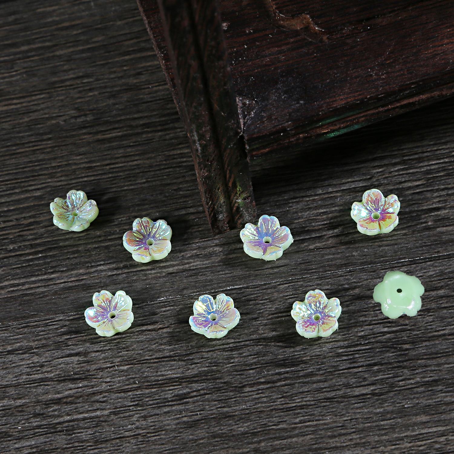 

20 шт., акриловые бусины с имитацией ракушки из смолы для изготовления ювелирных изделий, аксессуары ручной работы зелёный