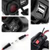 Doppel-USB-Motorrad Digitaler Wassertemperaturmesser Voltmeter + Thermometer Telefonladegerät