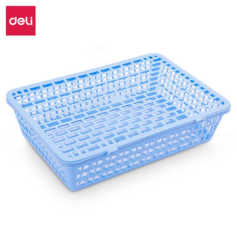 Deli Lidless Rectangular Mesh File Storage Basket светло-синий