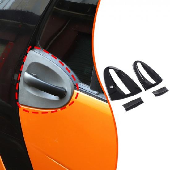 LHD Glossy Black Exterior Door Bowl Trim Cover For Benz Smart Fortwo 451 2009-15