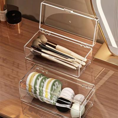 Acrylic Makeup Sponges Organizer Clear Cosmetic Tools Storage Case Portable Puff Storage Case