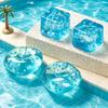 Clear Cube Squeeze Toy with Glitter Snowflake Anxiety Relief Stress Cube Sensory Toy Soft Stretchy Ice Cube Pinch Toy Party Favors