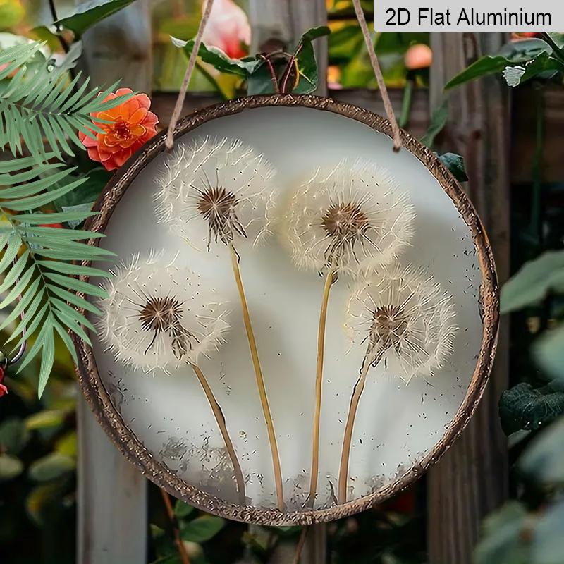 

2D Flat Aluminum Retro Country-Style Dandelion-Themed Sign, 7.87 X 7.87 Inches. Perfect for Homes, Bedrooms, Garages, Country-style Decor, Living 1pc