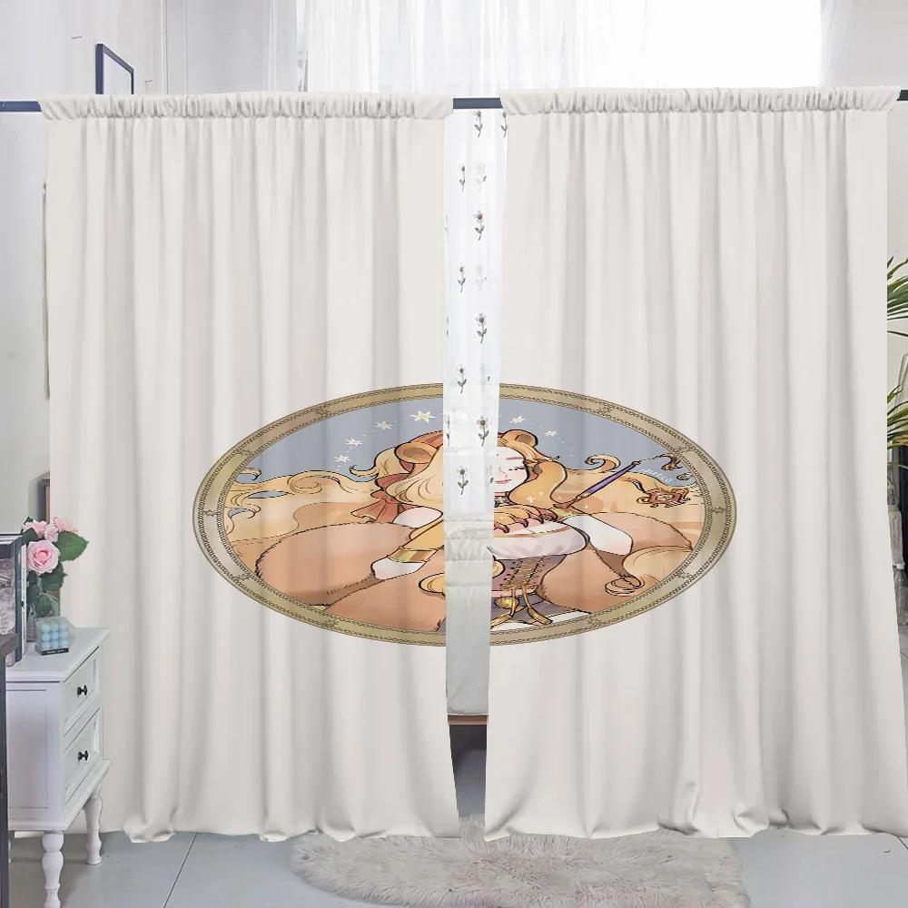 Wystrój Domu Zasłony Kuchenne do Salonu 2 Sztuki Zasłony Zaciemniające Zasłona na Drzwi Znak Zodiaku Dekoracja Sypialni Przegroda