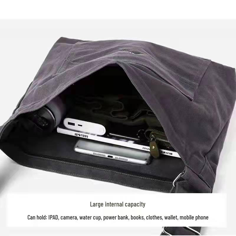 2025 Einseitige Umhängetasche aus Canvas: Unisex Studenten- und Tutorentasche