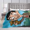 M-Mr Bean Coperte Calde Morbide Copriletto Peluche per Bambini Copriletto Pattern Decorazione Casa Copriletto in Flanella Copriletto per Divano Letto