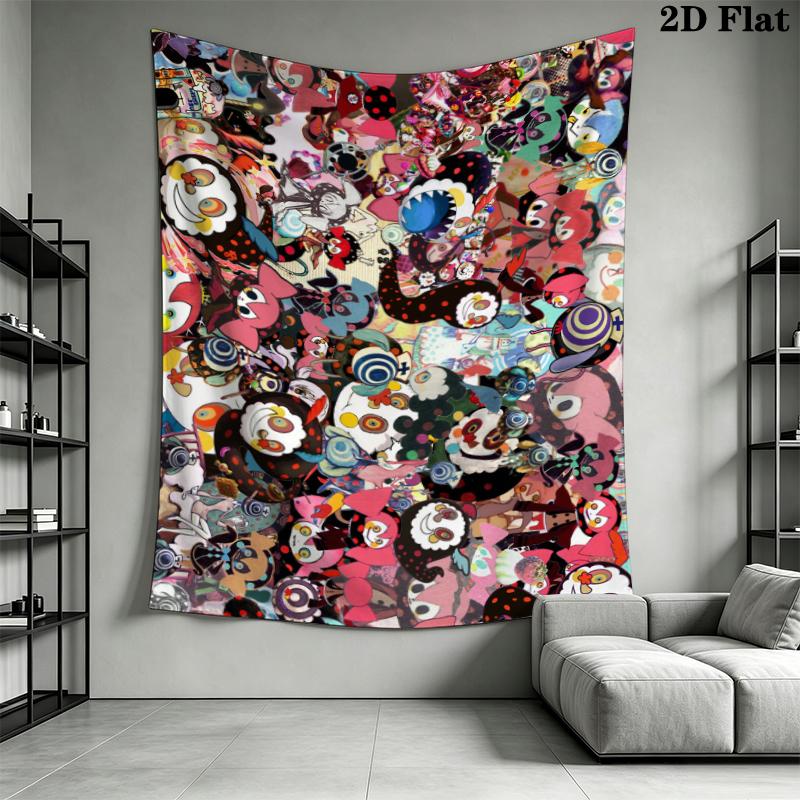 Puella Magi Madoka Magica Wall Tapestry Aesthetic Wall Hanging Printed Fabric Blanket Decorative Tapestries for Bedroom Living Room Home Decor