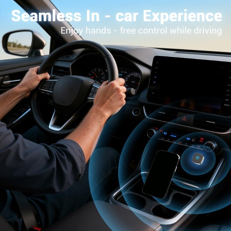 2in1 Wireless Car Play Adapter Converts Corded to Wireless with Bluetooth-compatible 5.4 and WiFi for Car Connection