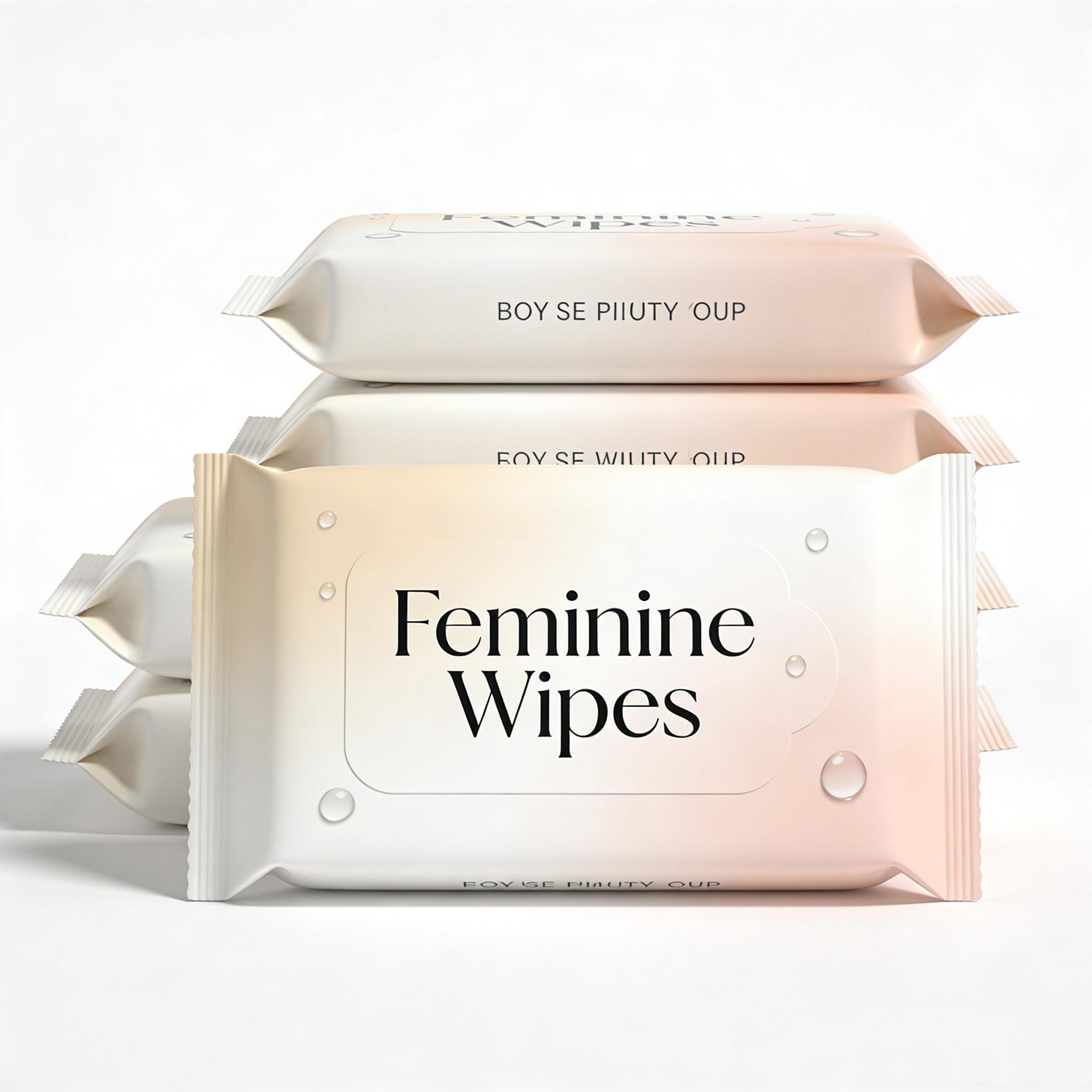 Customizable Fragrance Feminine Non-Woven Women s Private Parts Hygiene Care Wipes Alcohol-Free Wash-Free Moisturizing 60pcs/bag бежевый