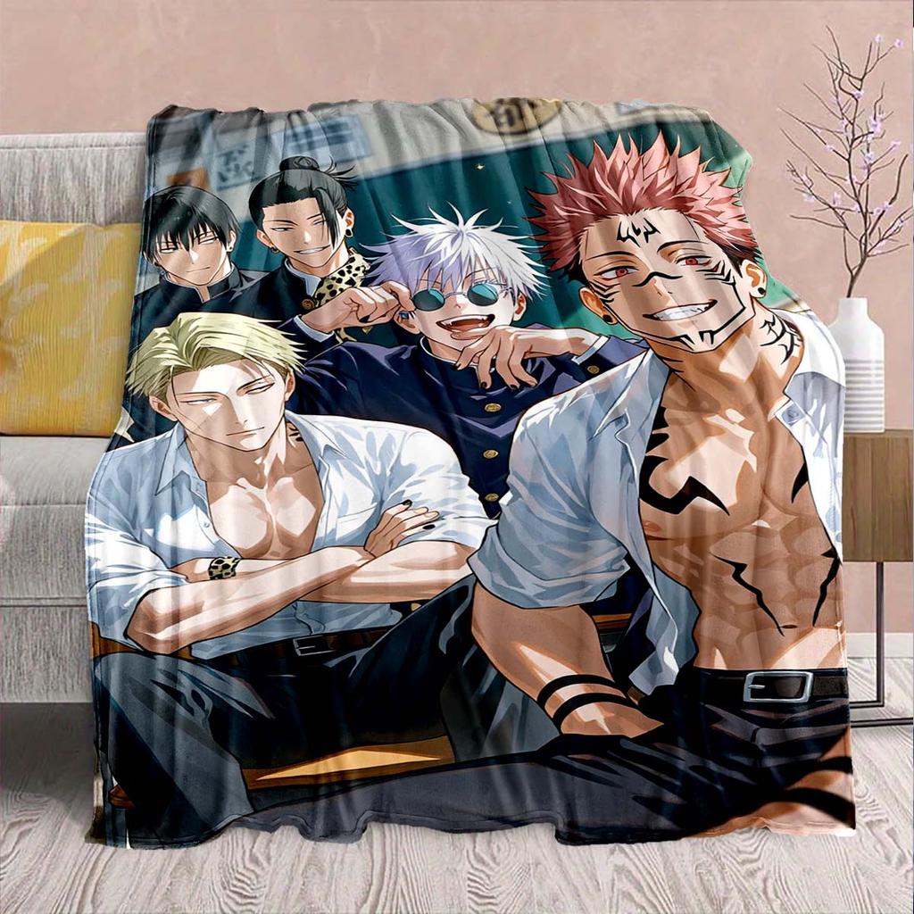 Jujutsu Kaisen Flannel Blanket Soft Warm Throw Cozy Plush Lightweight Sofa Bed Fabric -QJY
