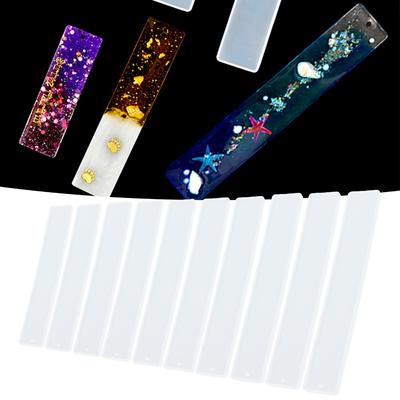 10pcs Rectangular Bookmark Silicone Mould White DIY Bookmark Mould  Holiday Craft