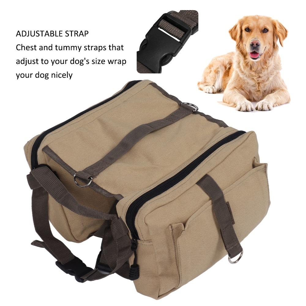 Soft Canvas Dog Hiking Pack Breathable Mesh Dog Camping Pannier Pet Self Carry Bag Daily Walking