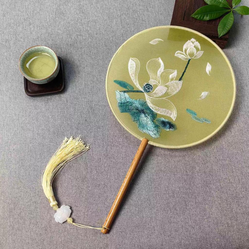 Ancient-Style Fan, Suzhou Double-Sided Embroidery Round Fan, Dance-Specific, Traditional Chinese Style, Hanfu, Qipao, Classical Round Fan, Summer Fan
