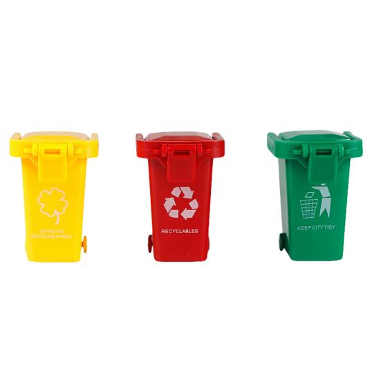 3Pcs Trash Can Toy Bright-colored Portable ABS Kids Garbage Truck's Trash Cans Toy Shooting Props