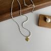 Collana con Ciondolo a Cuore Geometrico Minimalista Nuova Tendenza Collana con Perle Temperamento Vintage Per Donne Gioielli Regali per Feste