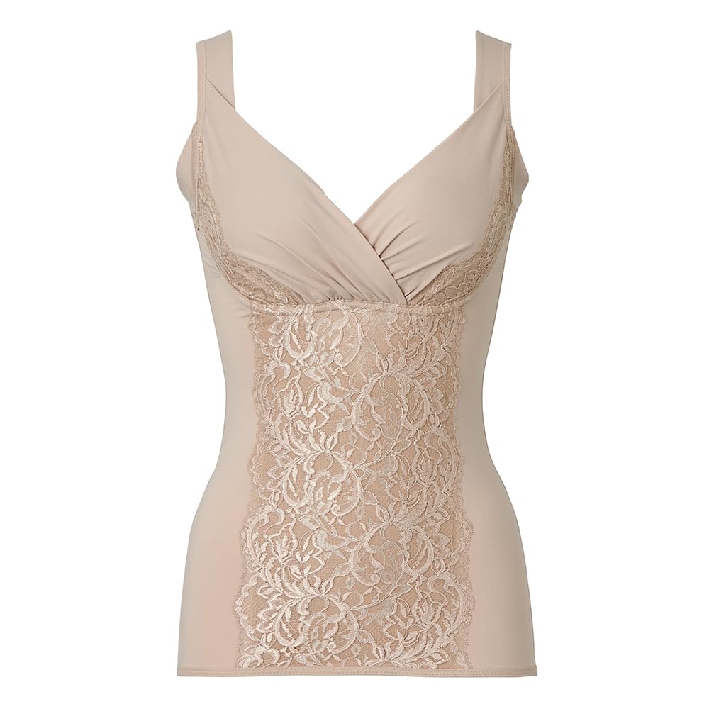 Bradelis New York Wireless Shapewear Bra Cotton Blend Triple Catch Fit Bra Size Natural 5L Cami, Cami, 23, Beige,