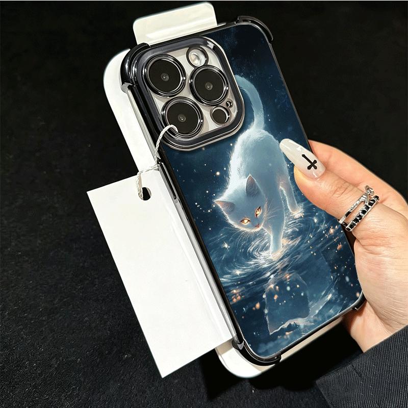 Night Moon Cat Dreamy Art Soft Phone Case For Xiaomi Poco X7 X8 Pro Max X6 X5 X3 F8 Ultra F7 M8 M7 M5S Redmi 15C 15A 15 14C 13C