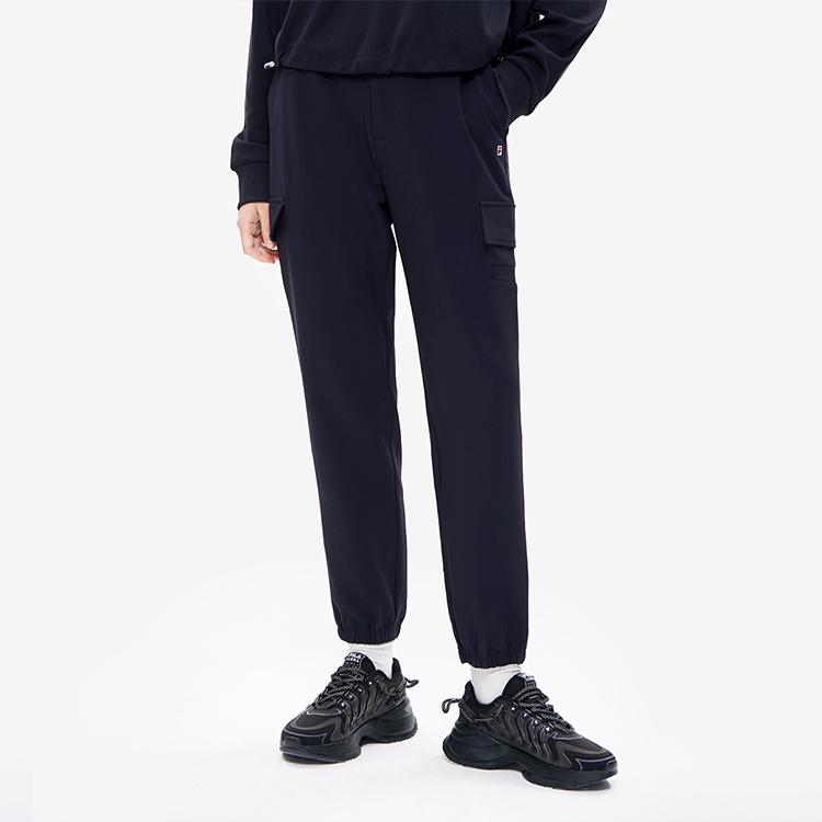 Fila Solid Color Loose Fit Tapered Woven Casual Pants Women Bottoms Legendary-Blue F11W238803F-NV