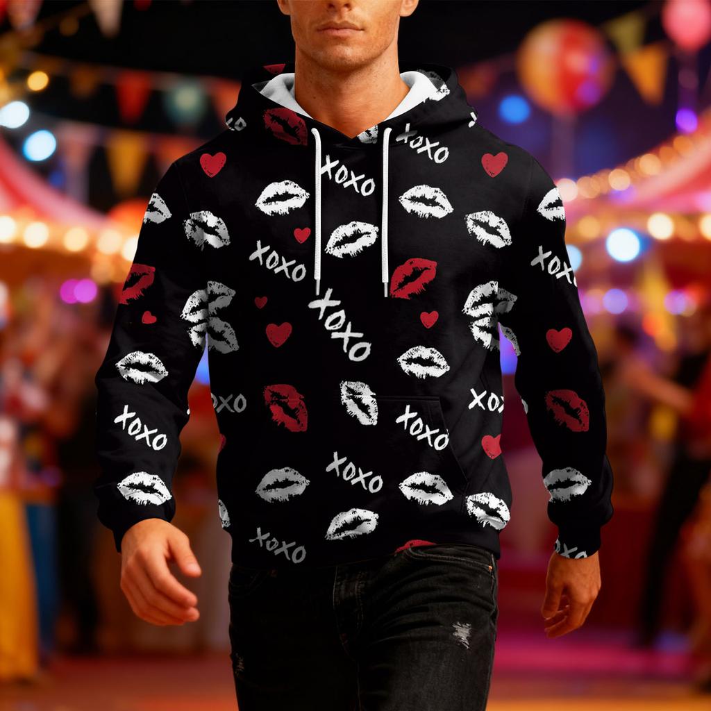 Men's Long-Sleeve Casual Hooded Sweatshirt