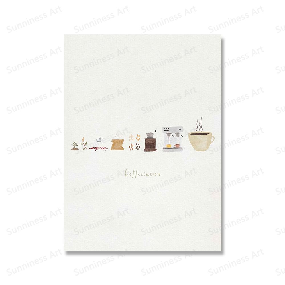 Katze und Kaffee Poster Moka Pot Wandkunst Leinwand Malerei Moderne nordische Drucke Bilder für Wohnzimmer Küche Wohnkultur