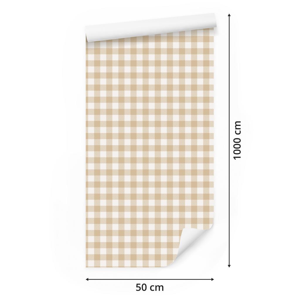 Wallpaper Fabric Pattern Cream, White and Beige for Living Room and Bedroom 50x1000