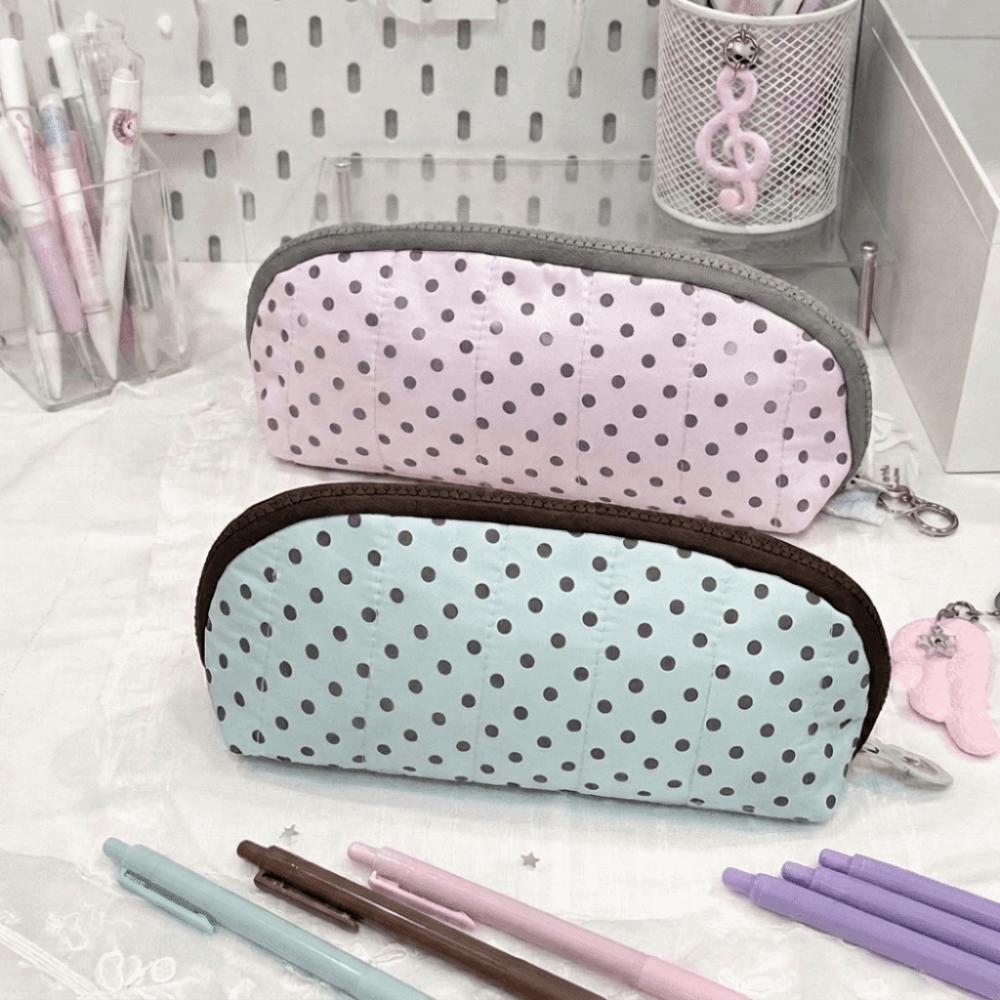 Y2k Polka Dot Pencil Case Cloth Stationery Storage Bag Fashion Pen Bag Kids Children