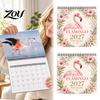 Office Wall Planner for Planning 2027 Flamingo Calendar, Hanging 12 Monthly with Thick Paper Calendar Large Writable Blocks Organizing, Planning,