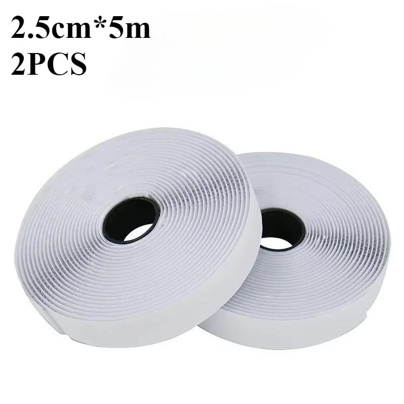 5M Strong Self-adhesive Hook and Loop Fastener Strip Magic Nylon Sticker Scratch Tapes with Glue Strap for DIY Craft 20-50MM