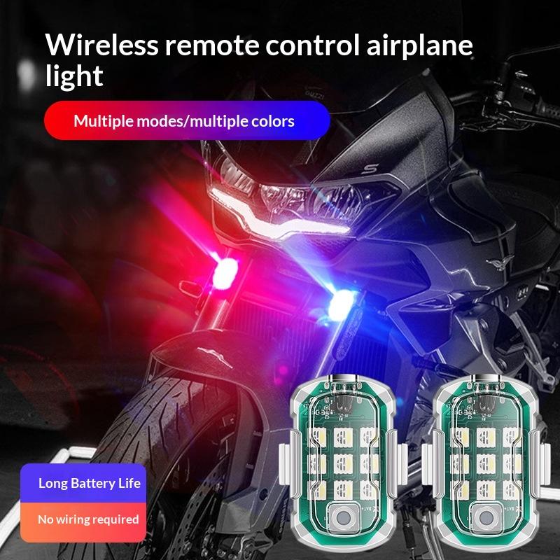 1Pcs Wireless Remote Led Strobe Decorative Light Rgb Colorful Vibration Sensing Warning Signal Light For Motorcycle Car