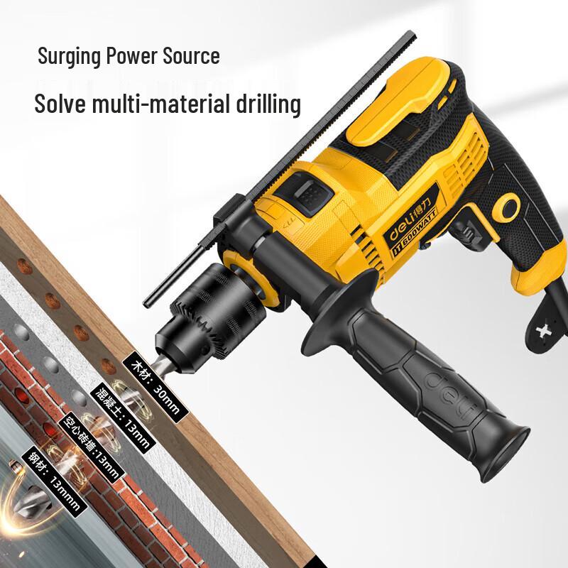 Deli 65-Piece Household Tool Kit with Impact Drill CN plug (adapter included)