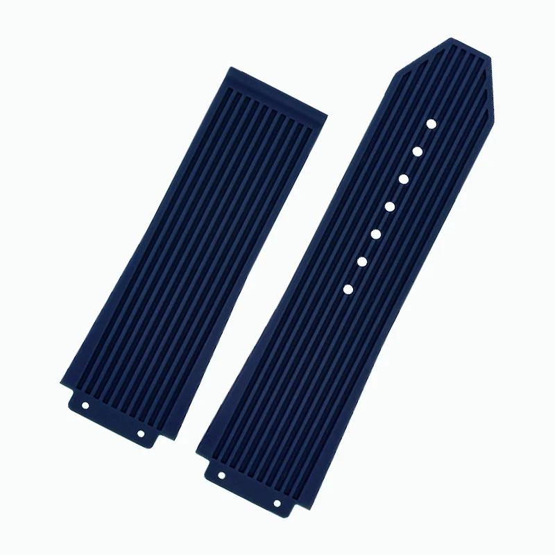 For Hublot Watch Men's Strap Yubo Big Bang Fusion Silicone Convex Interface Soft Waterproof Black Blue Strap 26-19mm Accessories