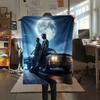 1PC Dean Winchester Print Flannel Blanket, High Quality All Seasons, Home Decor, Warmth and Comfort, Perfect for Christmas Gifts