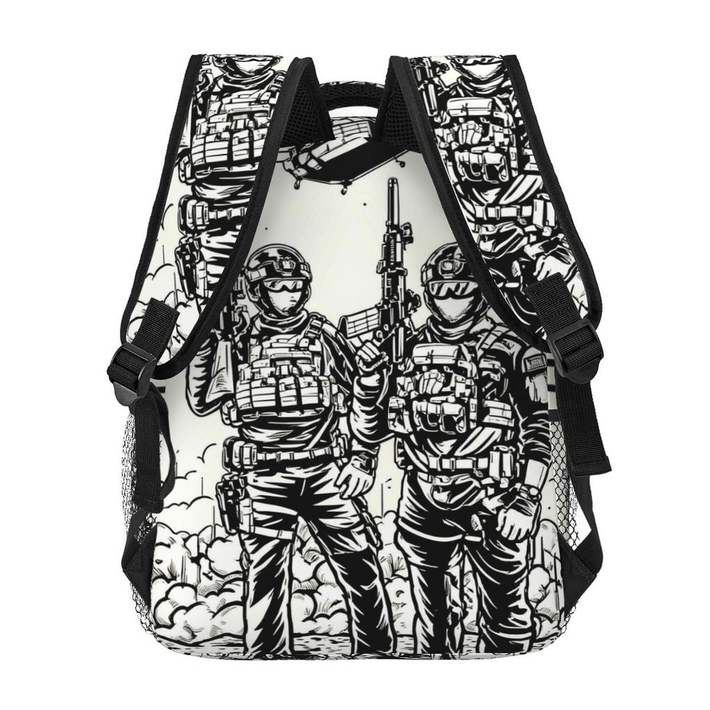 Air Assault Brothers In Arms Grafik Rucksack Schüler Jungen Mädchen Schultasche Kinder Schultasche Computer Umhängetasche für Männer Frauen