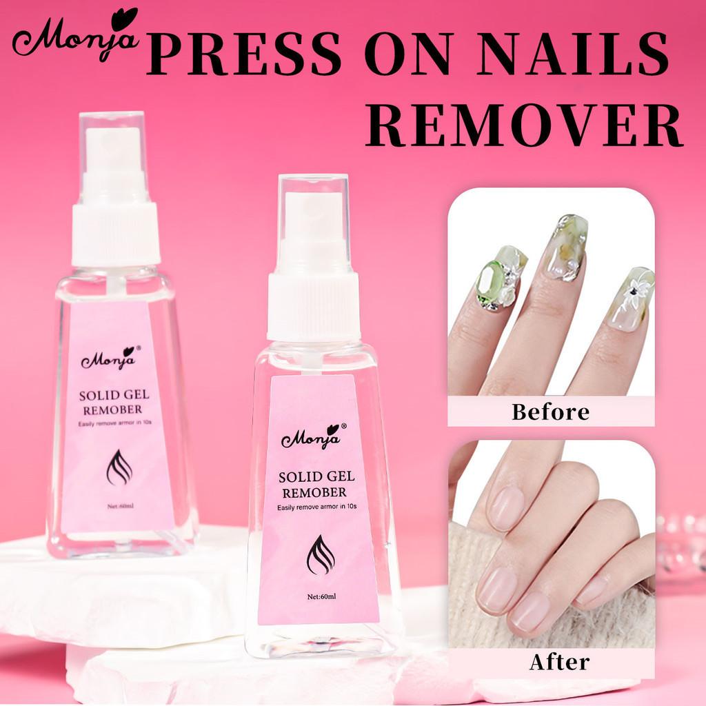 monja 60 ml di solvente per colla UV per unghie finte, per unghie finte trasparenti, per rimuovere la colla, strumento per manicure fai da te