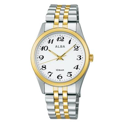Seiko Uhr Alba Uhr Quarz Edelstahl Verstärkt Wasserdicht für Den Alltag Analog SEIKO ALBA Farbe Herren (10 ATM) (Kombination (AEFK424))