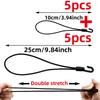 5/10pcs Heavy-Duty Elastic Tie Ties | Secure & Durable Nylon Stretch Straps with Metal Hooks - Corrosion-Resistant Black Straps