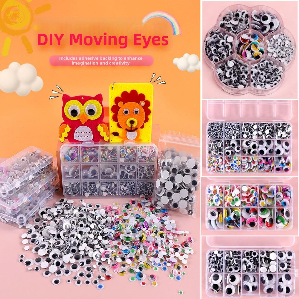 50/100pcs/bag DIY Colorful Activity Eyeballs 3D Dolls Eyes Accessories Toys Wiggling Moving Eyes